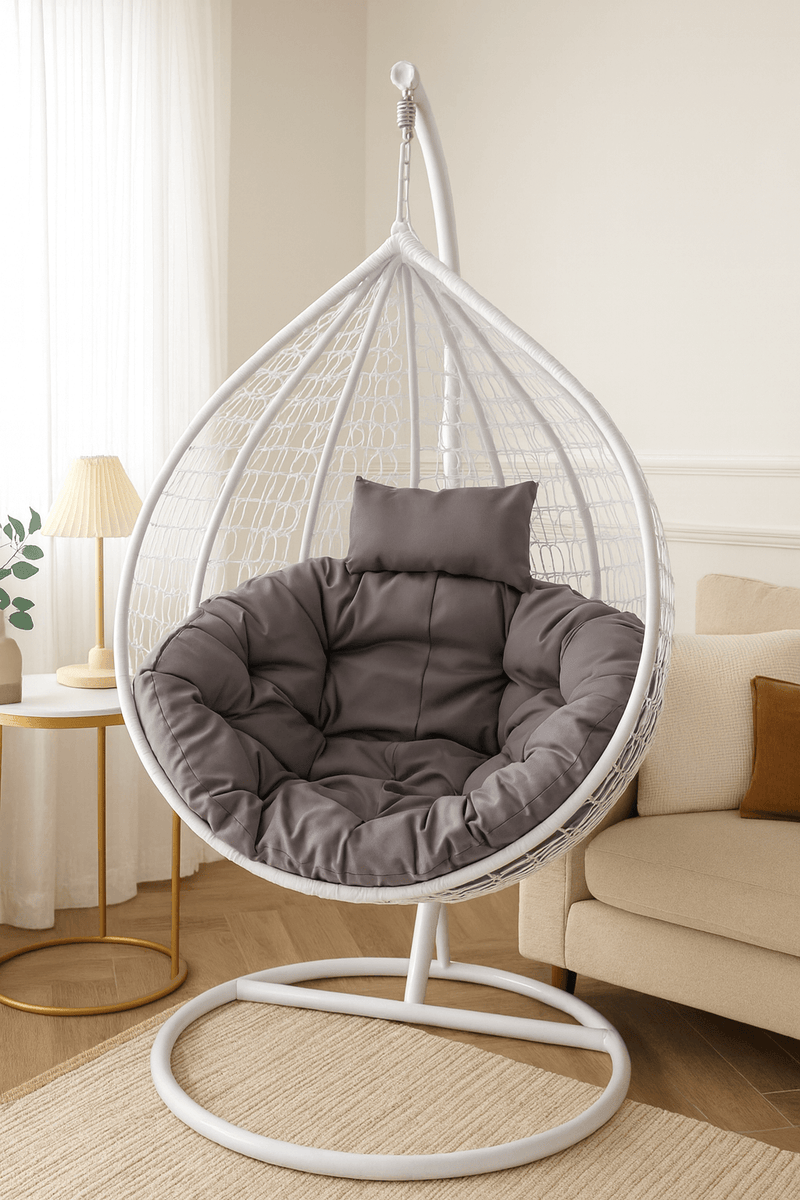 SoloNest Single Seater Freestanding Hanging Egg Chair Brown Chair — free download