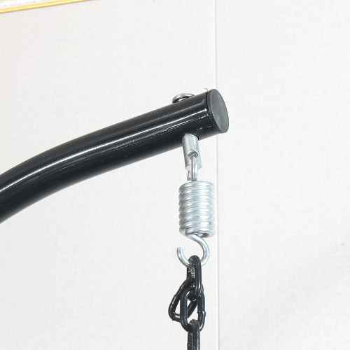 Double Seat Hanging Egg Chair Black Basket & White Cushion Egg