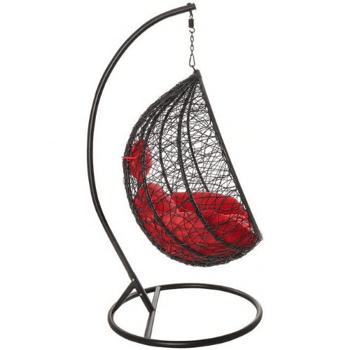 Egg Chair Hanging Red Cushion