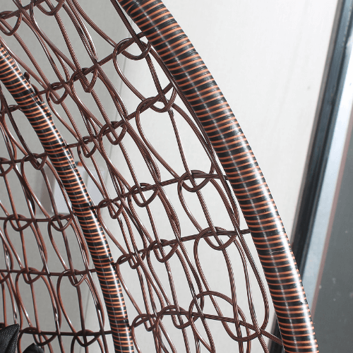 Egg Chair Hanging- Brown Basket & Black Cushion