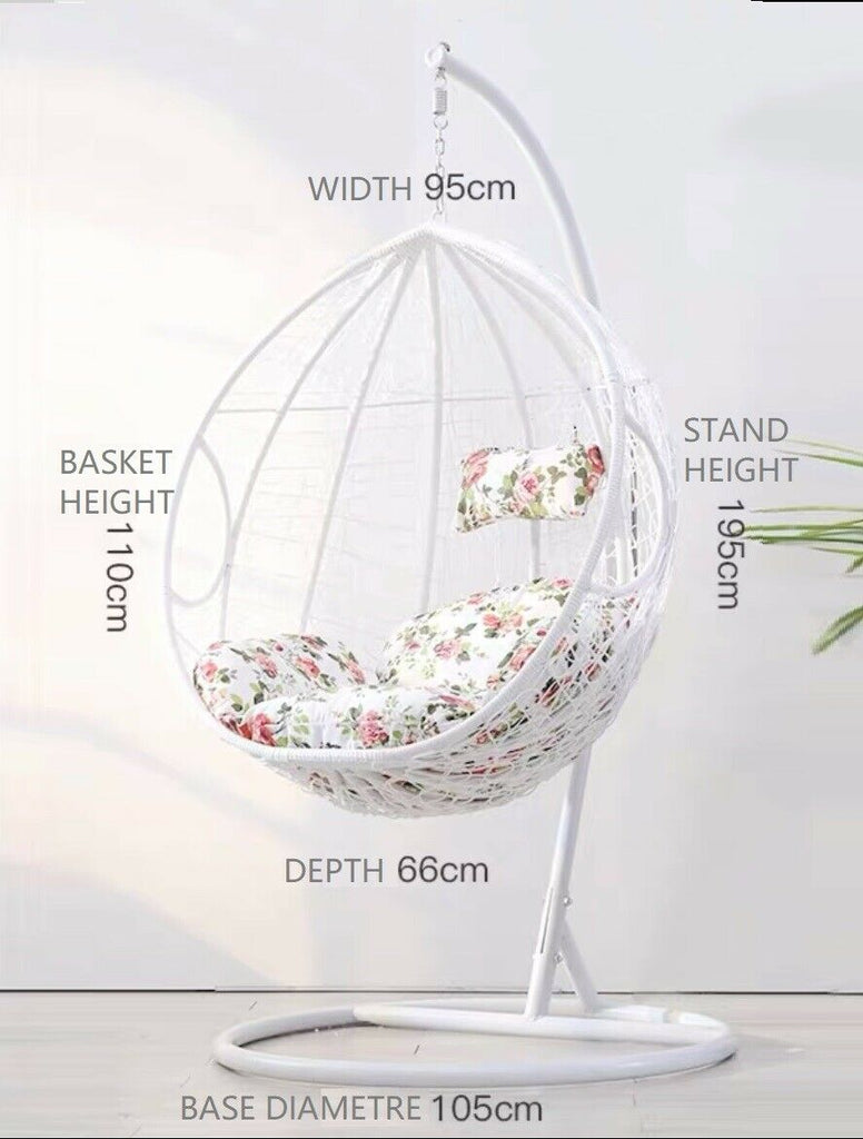 Outdoor Swing Trapeze Wicker Rattan Hanging Pod Egg Basket Chair