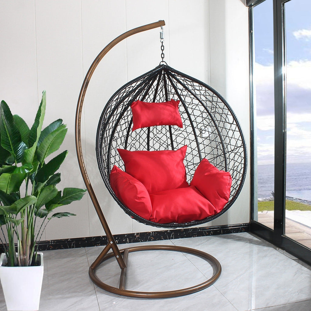 Egg Chair Hanging- White Basket & White Cushion