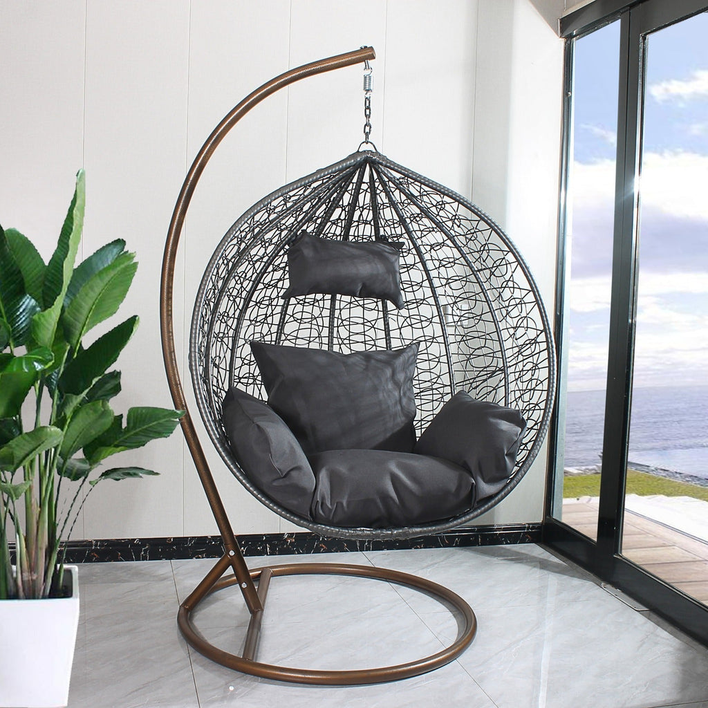 Egg Chair Hanging - Grey Basket & Grey Cushion