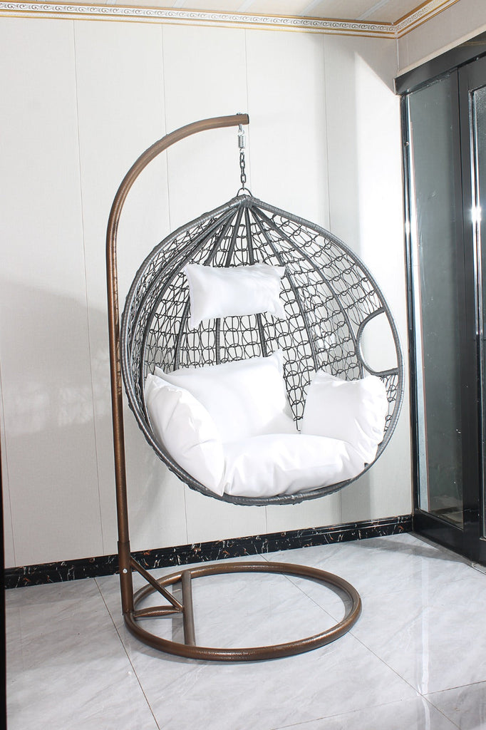 Hanging Egg Chair Outdoor & Indoor - Large Size white and black